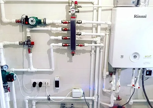 Отопление дома газовым котлом Rinnai в Омске