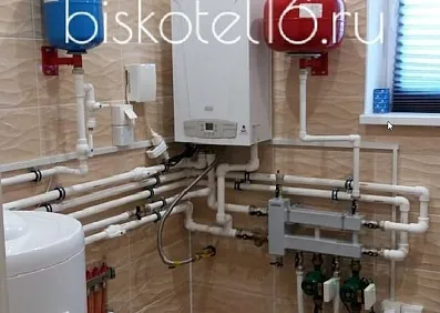 Отопление частного дома Казань - г.Гаврилково S=200 м² газовым котлом BAXI