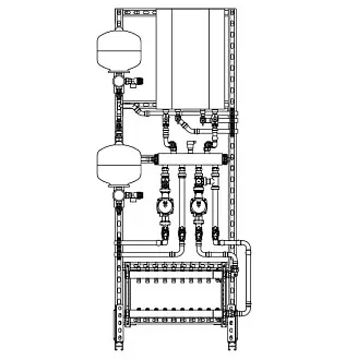 Обвязка котла De Dietrich Naneo - комплект для сборки котельной TU-TGR40-DD-01