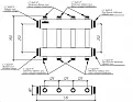 Коллектор для котельной на 4 - 5 контуров G 1″ из нержавеющей стали - размеры
