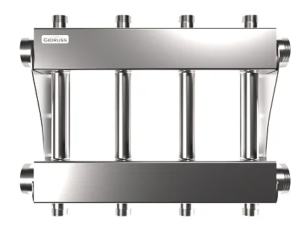 Коллектор для котельной на 4 - 5 контуров G 1″ из нержавеющей стали - MK-250-6DU Коллектор для котельной на 4 - 5 контуров G 1″ из нержавеющей стали - MK-250-6DU