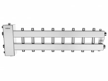 Нержавеющий коллектор с гидрострелкой на 8 - 9 контуров BMSS-150-9DU Нержавеющий коллектор с гидрострелкой на 8 - 9 контуров BMSS-150-9DU