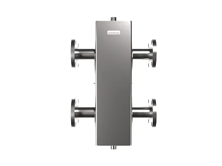 Гидрострелка Ду 50  из нержавеющей стали с нормальными фланцами по ГОСТ (для котельных 200 - 250 кВт)