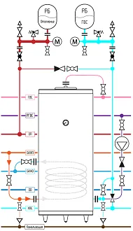 Анонс схемы подключения бойлера косвенного нагрева H-WH-01