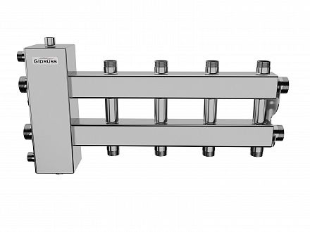 BMSS-100-5DU (до 100 кВт, подкл. котла G 1¼″, 2+2 контура G 1″, боковой контур G 1¼″, зеркально-матовая полировка)