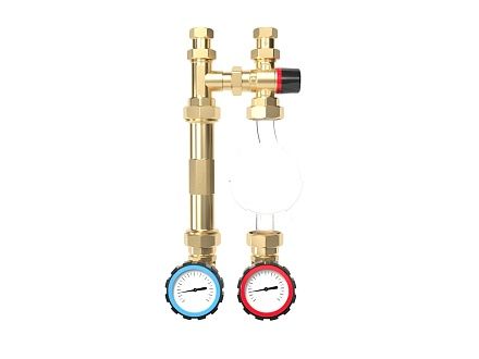 NG-20CTS [20-43°С] (латунь, ¾″, 90 мм, термостатический смеситель KVs 2.5, 20-43°С)