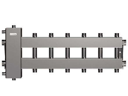 BMSS-150-7DU (нерж., до 150 кВт, подкл. котла G 1½″, 3+3 контура G 1″, боковой контур G 1½″)