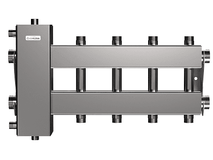 BMSS-150-5DU (нерж., до 150 кВт, подкл. котла G 1½″, 2+2 контура G 1″, боковой контур G 1½″)