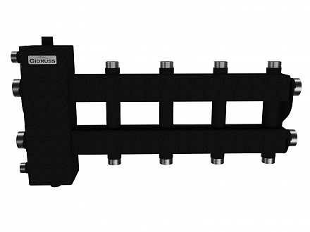 BM-100-5DU (до 100 кВт, подкл. котла G 1¼″, 2+2 контура G 1″, боковой контур G 1¼″ , цвет ″черный муар металлик″)