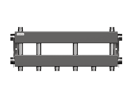 Нержавеющий коллектор для отопления на 3 потребителя dn25 (вход dn40) - MKSS-150-3x25