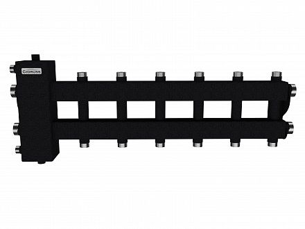 BM-100-7DU (до 100 кВт, подкл. котла G 1¼″, 3+3 контура G 1″, боковой контур G 1¼″, цвет ″черный муар металлик″)