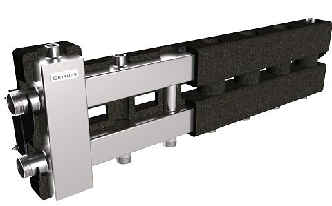 Нержавеющая гидрострелка с коллектором на 4 контура BMSS-80-4D.EPP