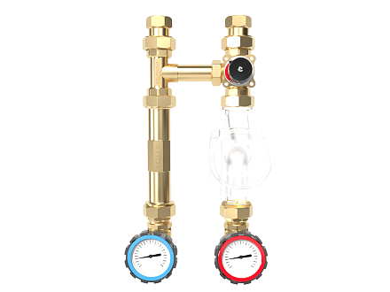 Насосная группа смесительная dn25 с трехходовым смесительным клапаном - NG-25C (KVs 6.3, под сервопривод WA-001)