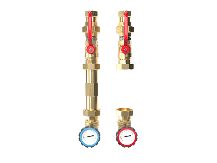 NG-32 (1¼″, прямая, краны GIDRUSS с термометрами)