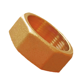 Гайка накидная FIT.UN-40 (Rp ½″, латунь ЛС59, восьмигранная, EPDM-прокладка)