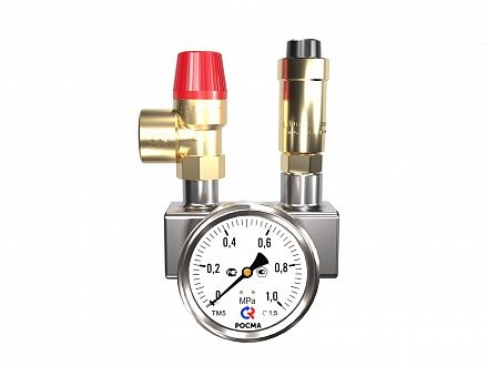 Группа безопасности котла 50 кВт 3 бар BSGSS-25 (нержавеющая сталь AISI 304, 3 бар)