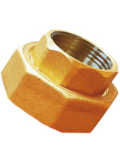 Гайка насосная FIT.PN-25 (для насосов DN25 с резьбой Rp 1 ½″, латунь ЛС59, EPDM-прокладка)