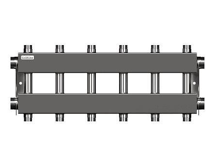 Нержавеющий коллектор для отопления на 6 - 7 потребителей dn25 (вход dn40) - MKSS-150-6DUx25