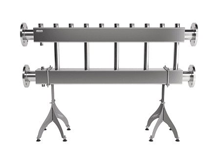 MKSS-600-5x32 (до 600 кВт, 2 магистр. подкл. Фл.Ду80, 5 контуров G 1¼″ вверх или вниз)