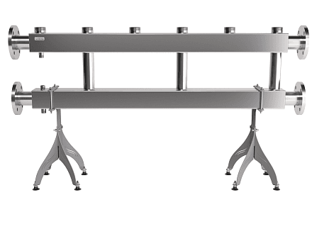 MKSS-400-3x50 (до 400 кВт, 2 магистр. подкл. Фл.Ду65, 3 контура G 2″ вверх или вниз)