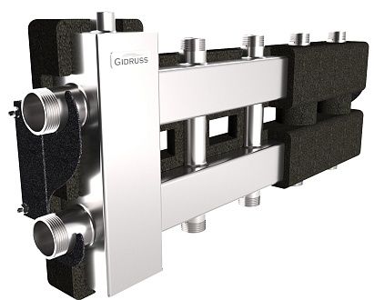 Нержавеющая гидрострелка с коллектором на 5 контуров BMSS-80-5DU.EPP