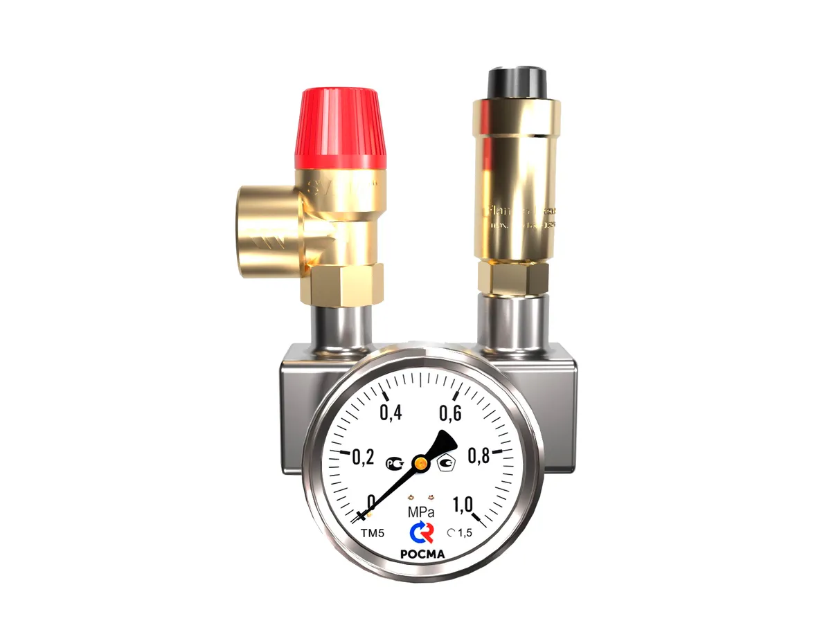 Группа безопасности твердотопливного котла 50 кВт BSGSS-50TT (нержавеющая сталь AISI 304, 1.5 бар) Группа безопасности твердотопливного котла 50 кВт BSGSS-50TT (нержавеющая сталь AISI 304, 1.5 бар)