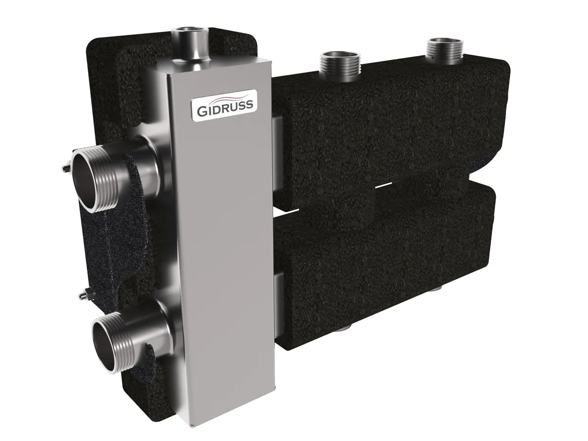 Нержавеющая гидрострелка с коллектором на 3 контура BMSS-80-3DU.EPP Нержавеющая гидрострелка с коллектором на 3 контура BMSS-80-3DU.EPP