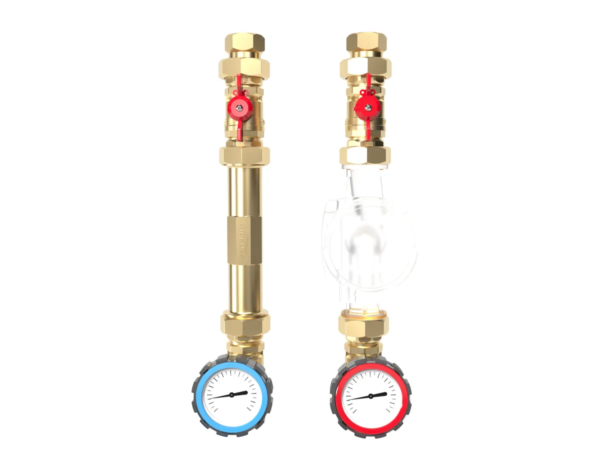 Насосная группа dn25 прямая без насоса из латуни ЛС59 - NG-25 от Gidruss