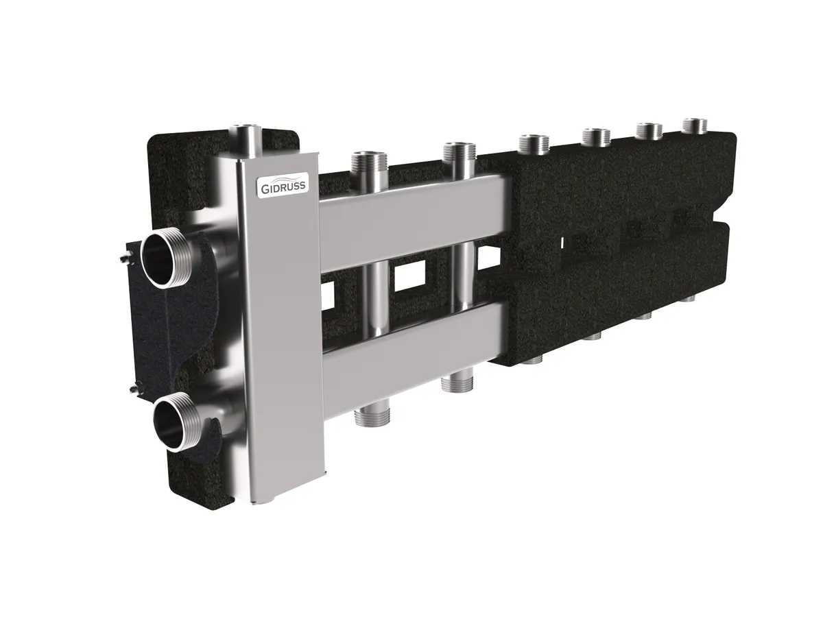 Нержавеющая гидрострелка с коллектором на 7 контуров BMSS-80-3DU.EPP Нержавеющая гидрострелка с коллектором на 7 контуров BMSS-80-3DU.EPP