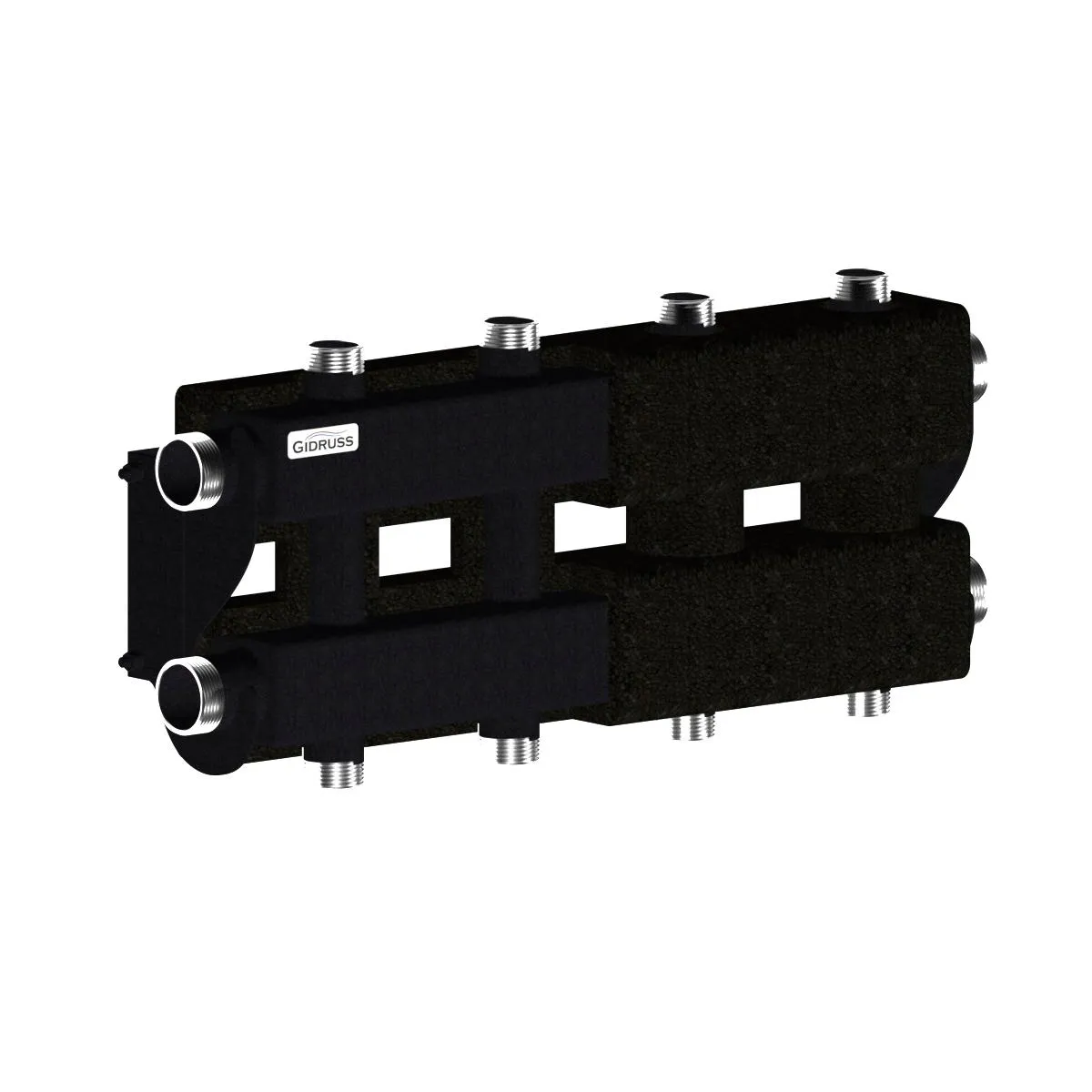 MK-100-4DU.EPP - это коллектор отопления на 3 вертикальных контура dn25 + боковой dn32