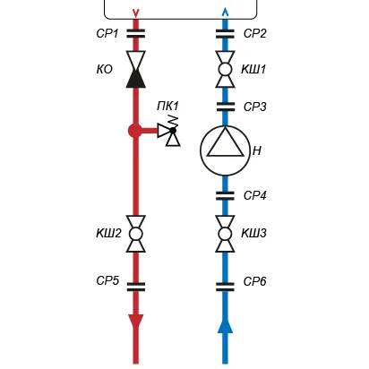 Схема обвязки настенного конденсационного котла 45-150 кВт (preview)