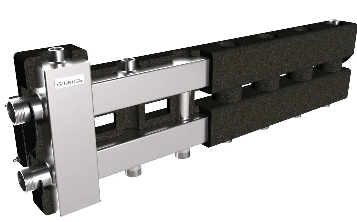 Нержавеющая гидрострелка с коллектором на 4 контура BMSS-80-4D.EPP Нержавеющая гидрострелка с коллектором на 4 контура BMSS-80-4D.EPP