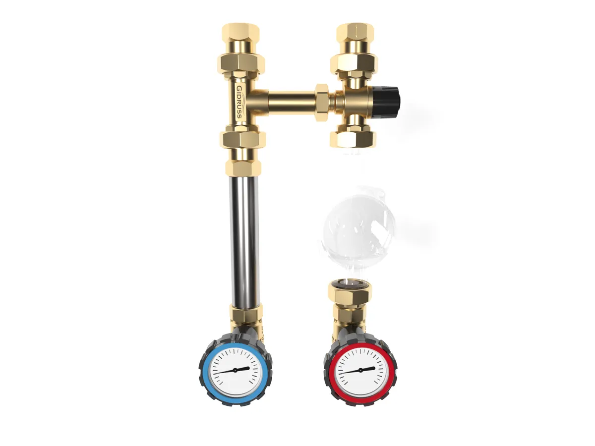 Насосная группа с термостатическим клапаном Stout - NGSS-25CTS (для УШП, радиаторов, конвекторов с отоплением)