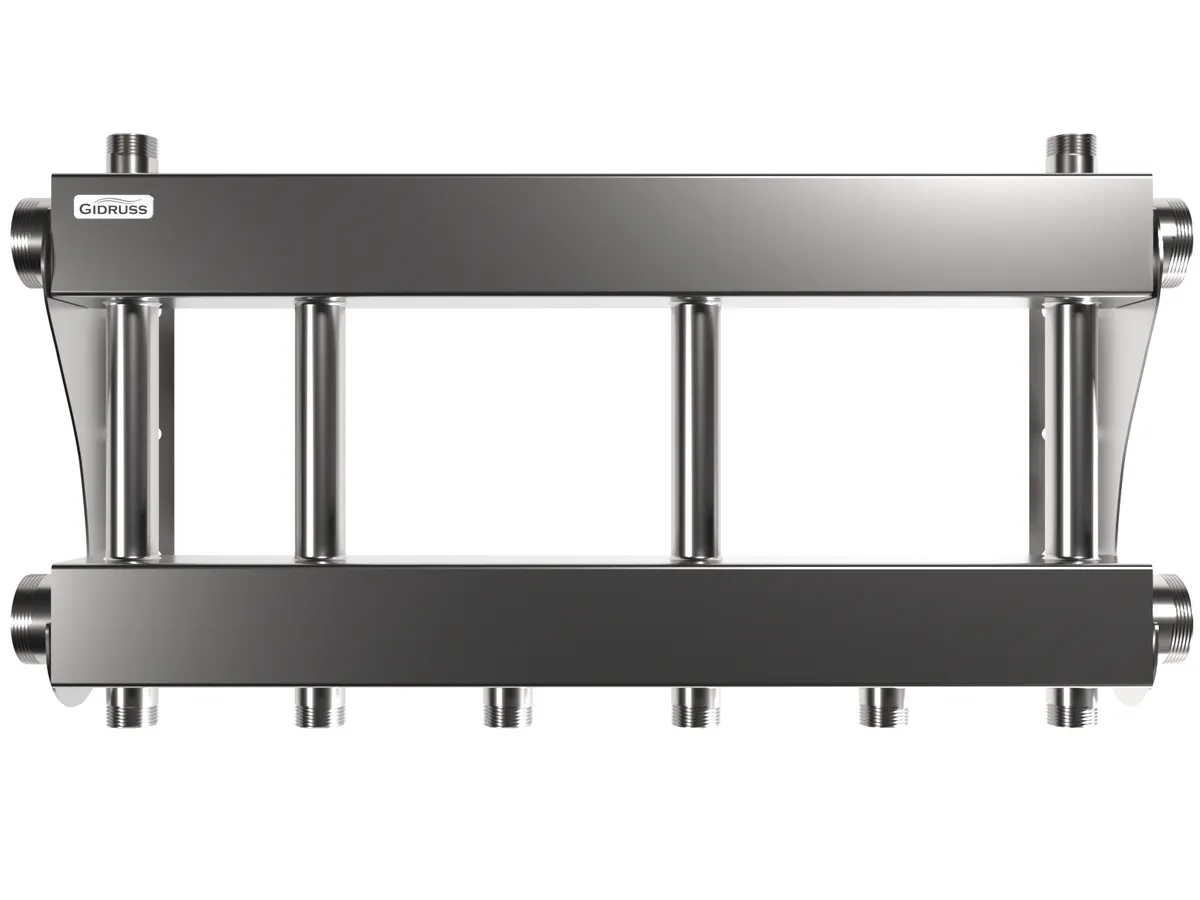 Коллектор для котельной на 3 контура G 1″ из нержавеющей стали  - MKSS-250-3x25