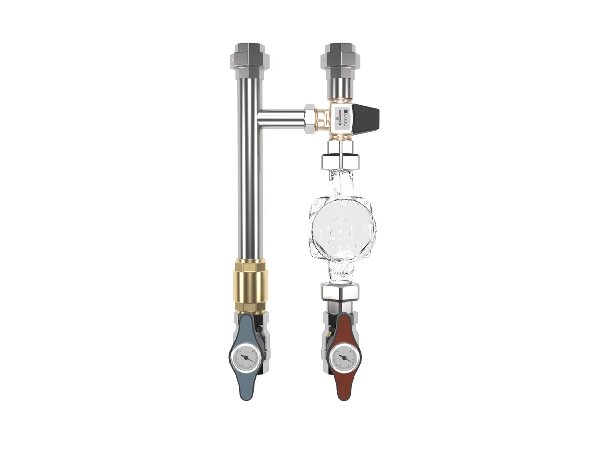 Нержавеющая насосная группа NGSS-25CTS с термостатическим смесителем Нержавеющая насосная группа NGSS-25CTS с термостатическим смесителем