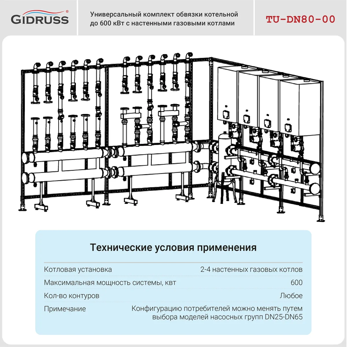 Универсальный комплект обвязки котельной без котлов Универсальный комплект обвязки котельной без котлов