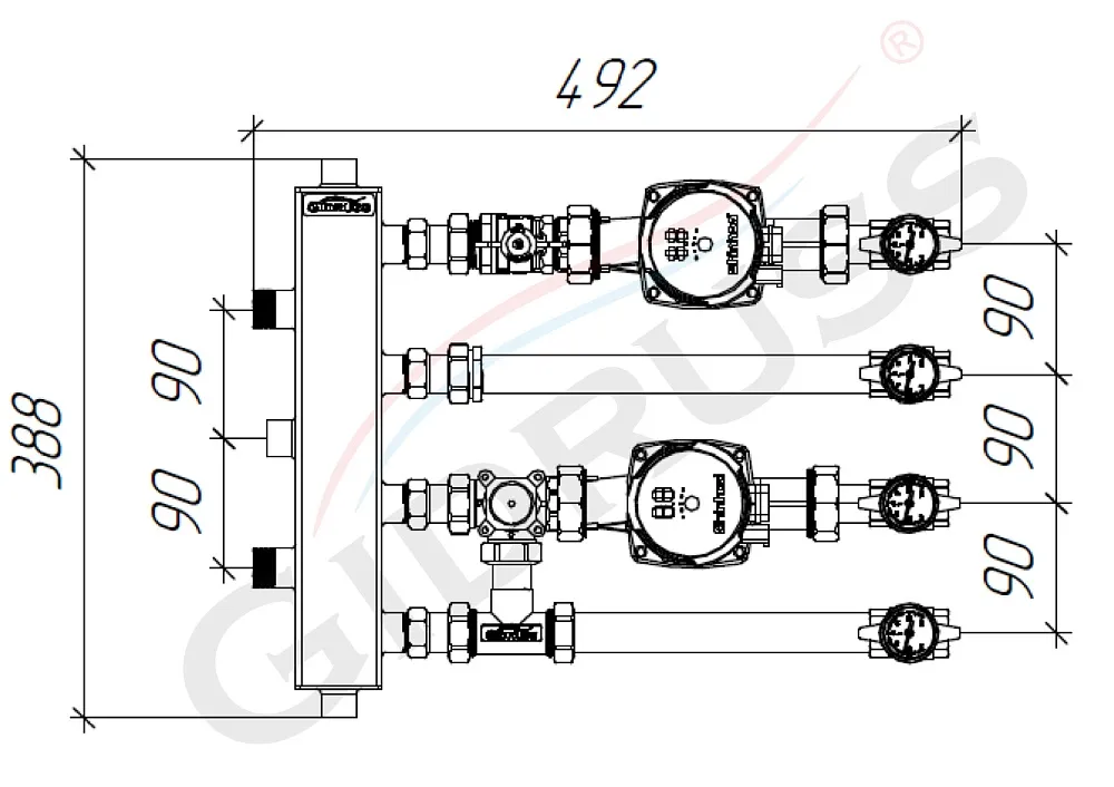 Подойдет для монтажа под настенным котлом вертикально или горизонтально